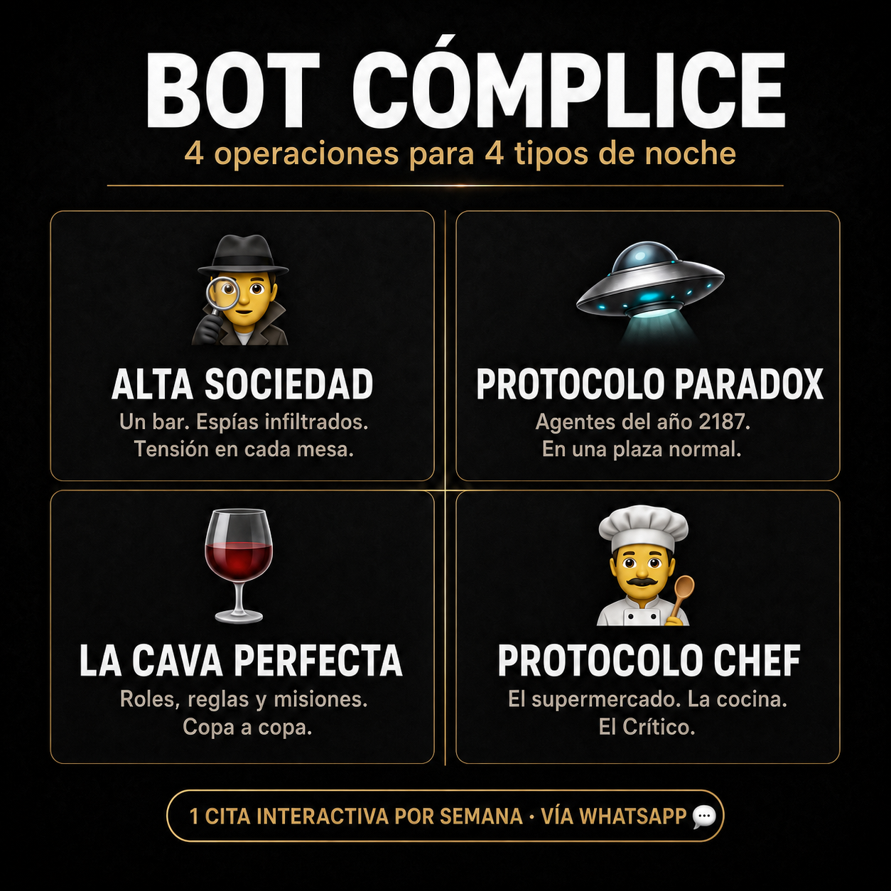 CÓMPLICES: Citas de Película para Parejas + 2 Regalos